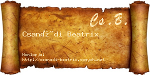 Csanádi Beatrix névjegykártya