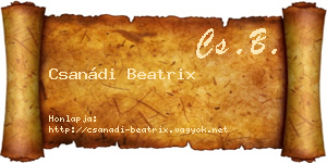 Csanádi Beatrix névjegykártya