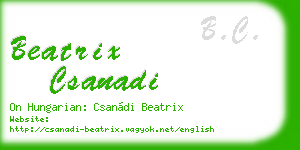 beatrix csanadi business card